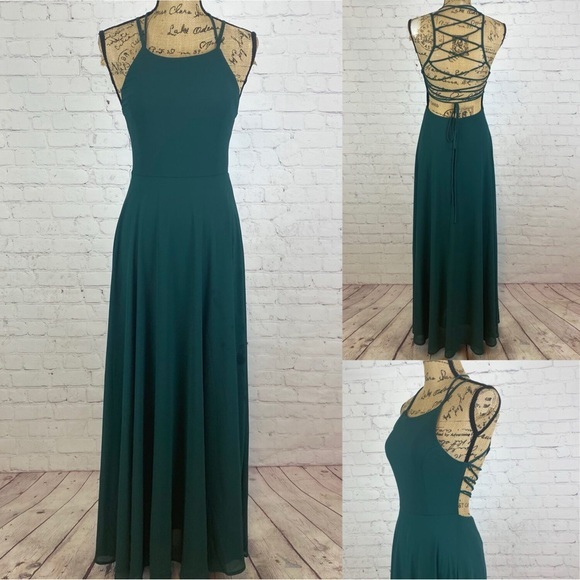 Lulus Dresses & Skirts - Lulus Strappy To Be Here Hunter Green Maxi